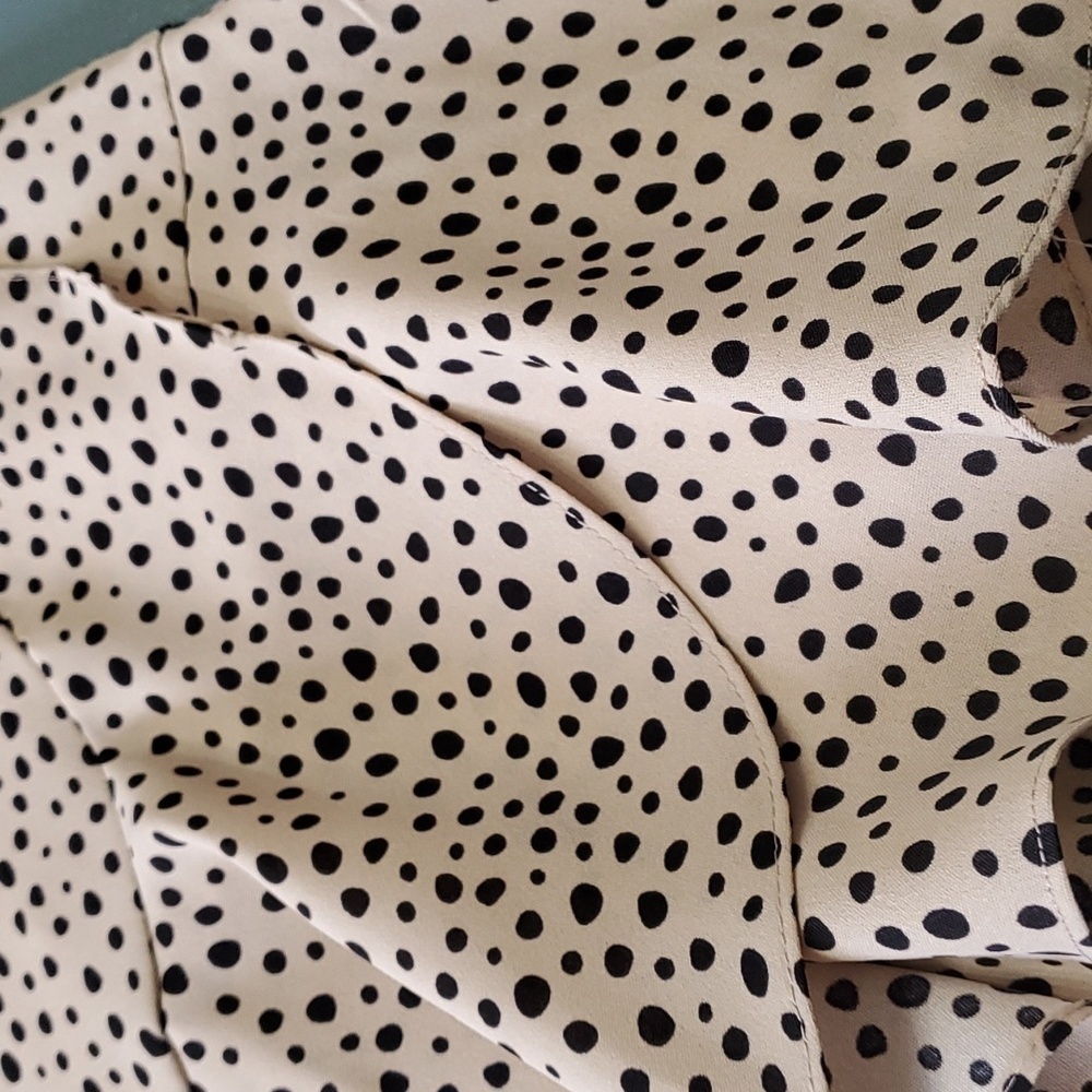 Francesca jai ami, Y2K XS mini skirt. Ivory with black dots. Back zipper XS. - Picture 3 of 11